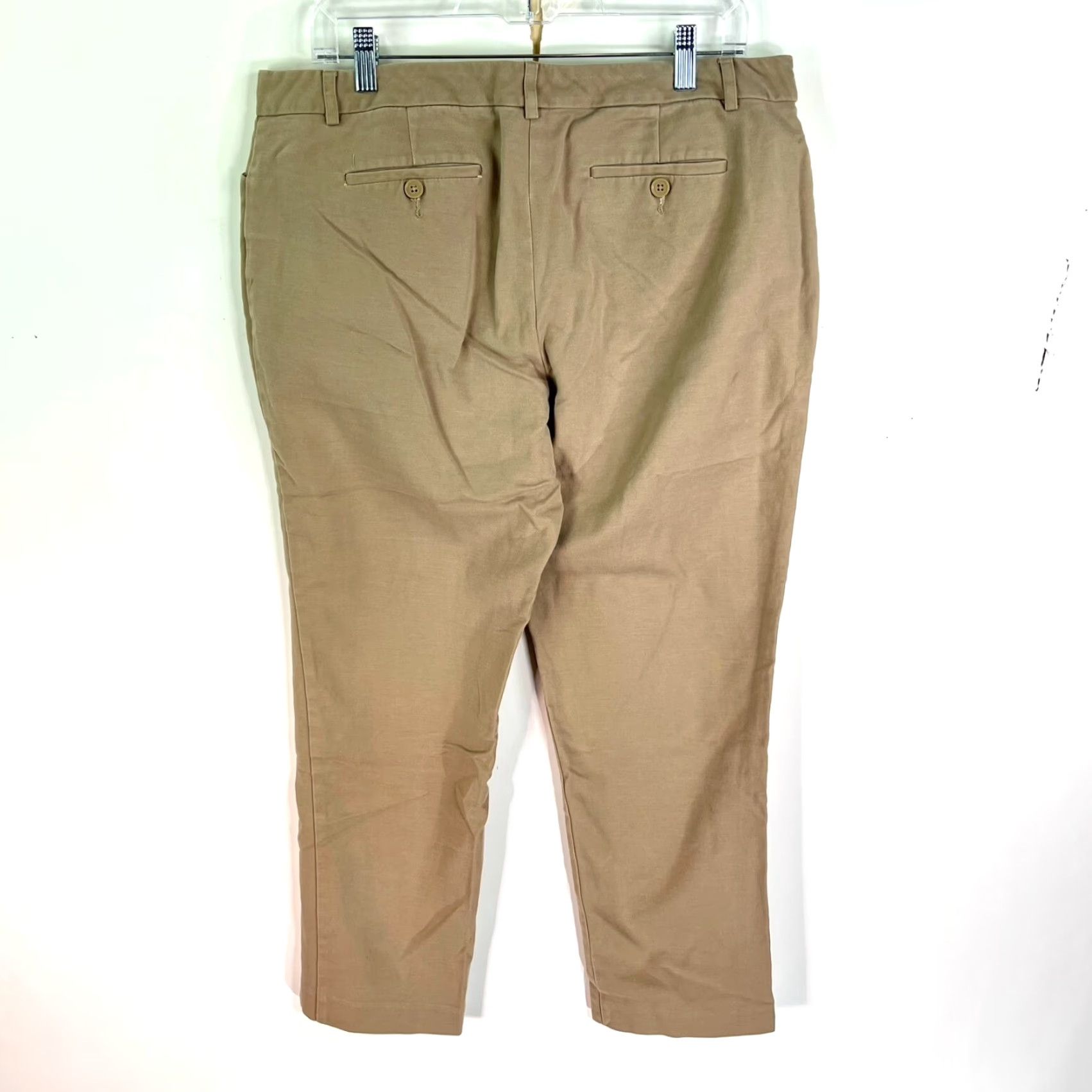 Van Heusen Van Heusen Women's Khakis Pants Size 14 36X27 Stretch Cotton Blend Brown Casual Workwear Size 36" / US 14 / IT 50 - 6 Thumbnail