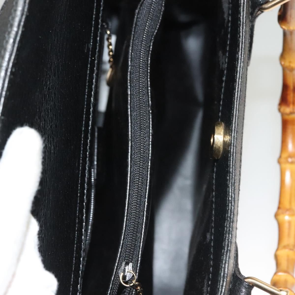 Gucci GUCCI Bamboo Hand Bag Leather Black Gold 002 002 Size ONE SIZE - 15 Thumbnail