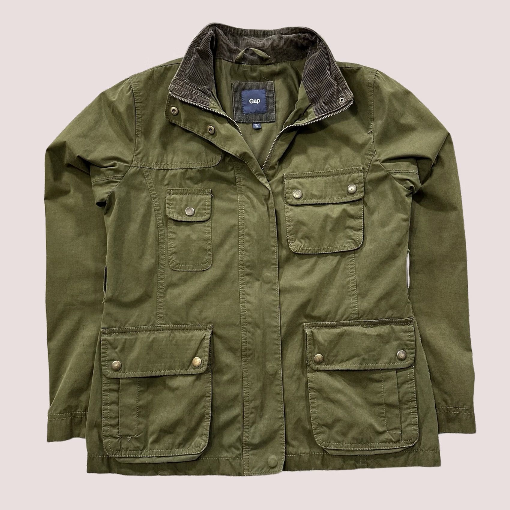 Gap Gap Jacket Womens XS Military Chore Corduroy Trim Olive Green Size XS / US 0-2 / IT 36-38 - 1 Thumbnail