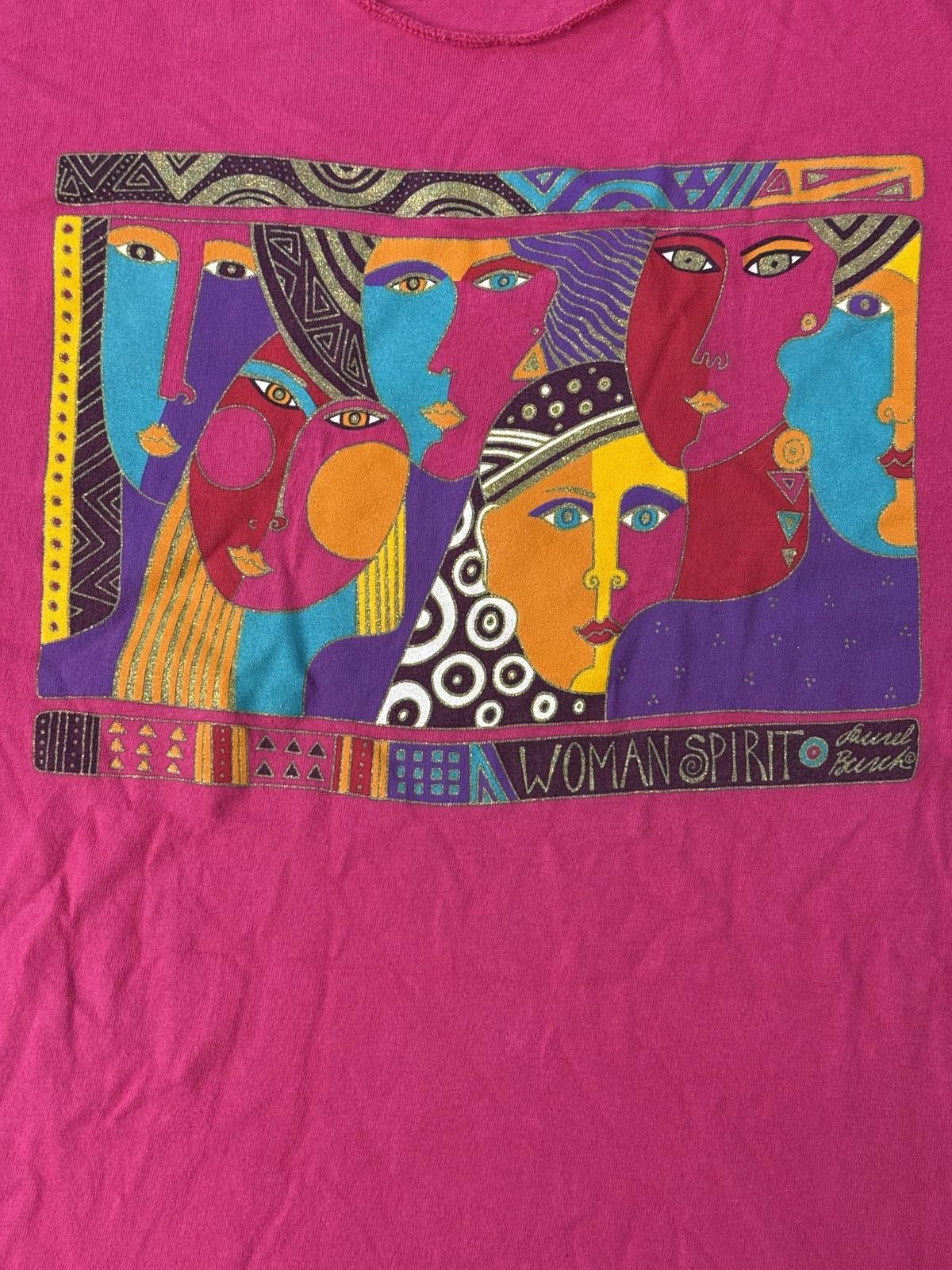 Hanes VTG Woman Spirit T-shirt Abstract Women Faces Laurel Burch L Size US L / EU 52-54 / 3 - 3 Thumbnail