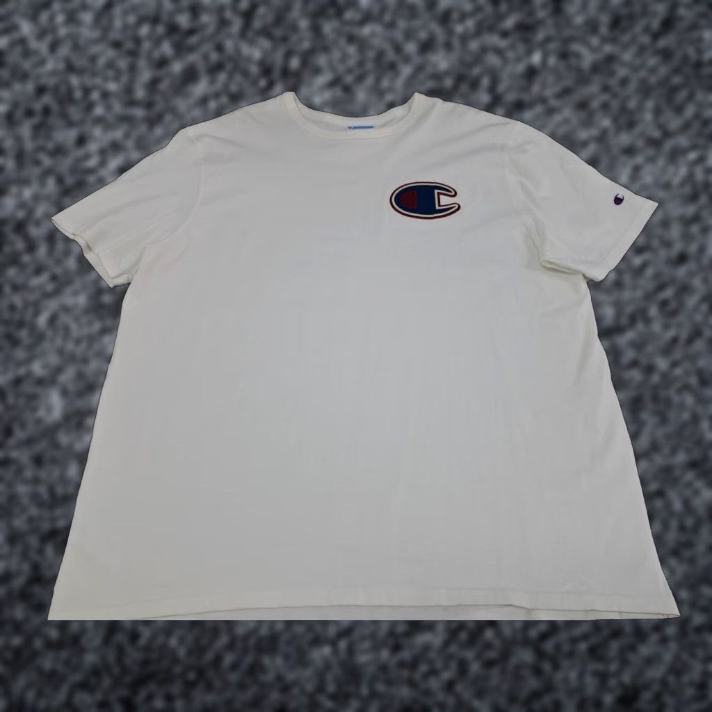 Champion Champion T Shirt Men 2XL White Short Sleeve Crew Neck Embroidered Logo Vintage Look Regular Fit Hash Tag 4895? Size US XXL / EU 58 / 5 - 1 Thumbnail