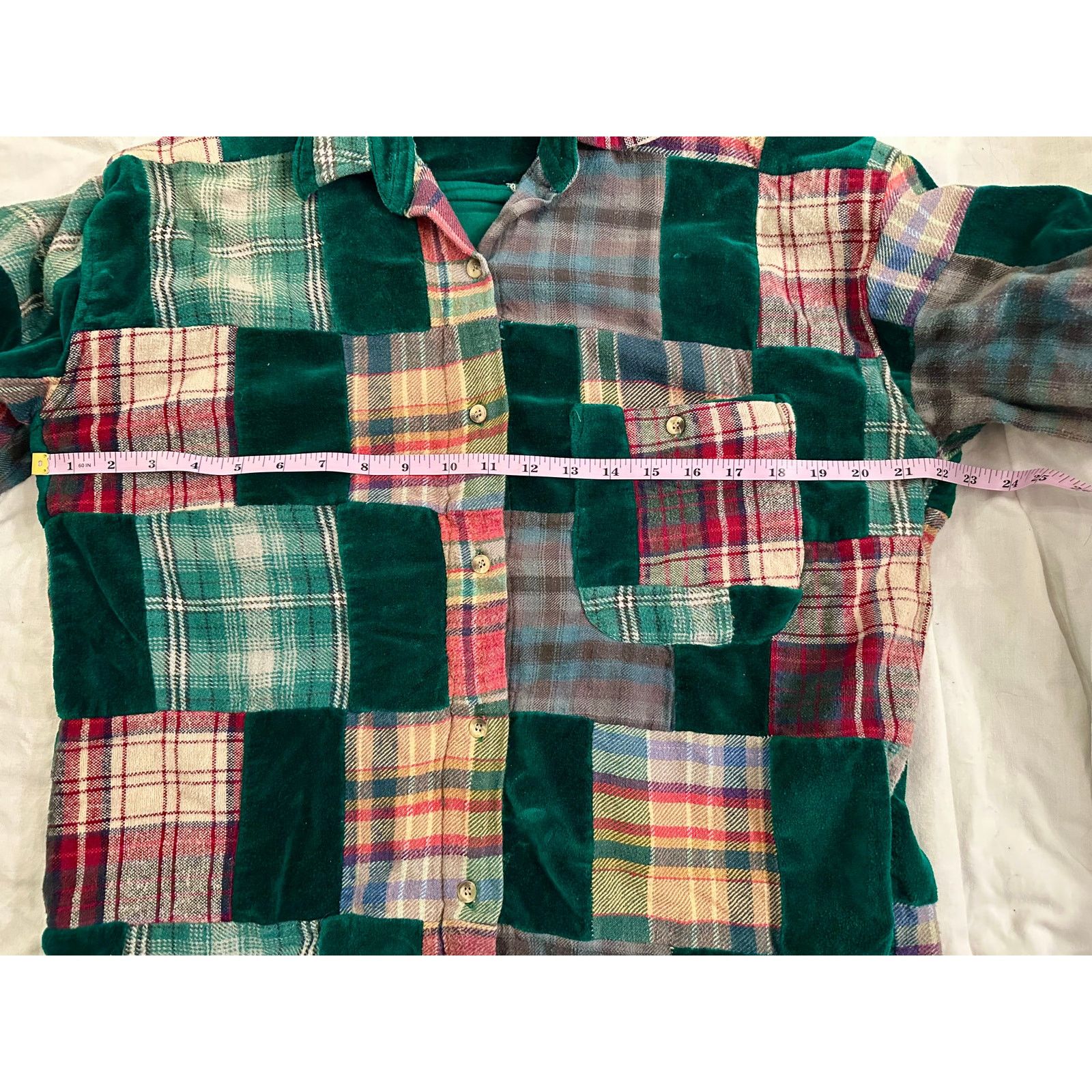 Other VINTAGE VELVET FLANNEL PATCHWORK PLAID SHIRT OR JACKET Size M / US 6-8 / IT 42-44 - 4 Thumbnail