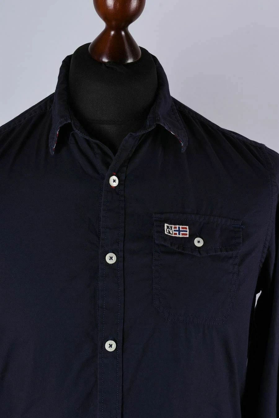 Napapijri Napapijri Long Sleeve Casual Shirt Navy Blue Button Down Size US S / EU 44-46 / 1 - 2 Thumbnail