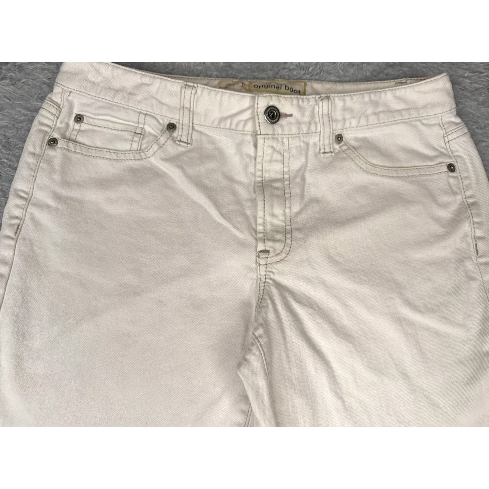 Loft VINTAGE Ann Taylor LOFT Jeans Womens 6 White Original Boot Bootcut Stretch Denim 30x32 Size 28" / US 6 / IT 42 - 4 Thumbnail