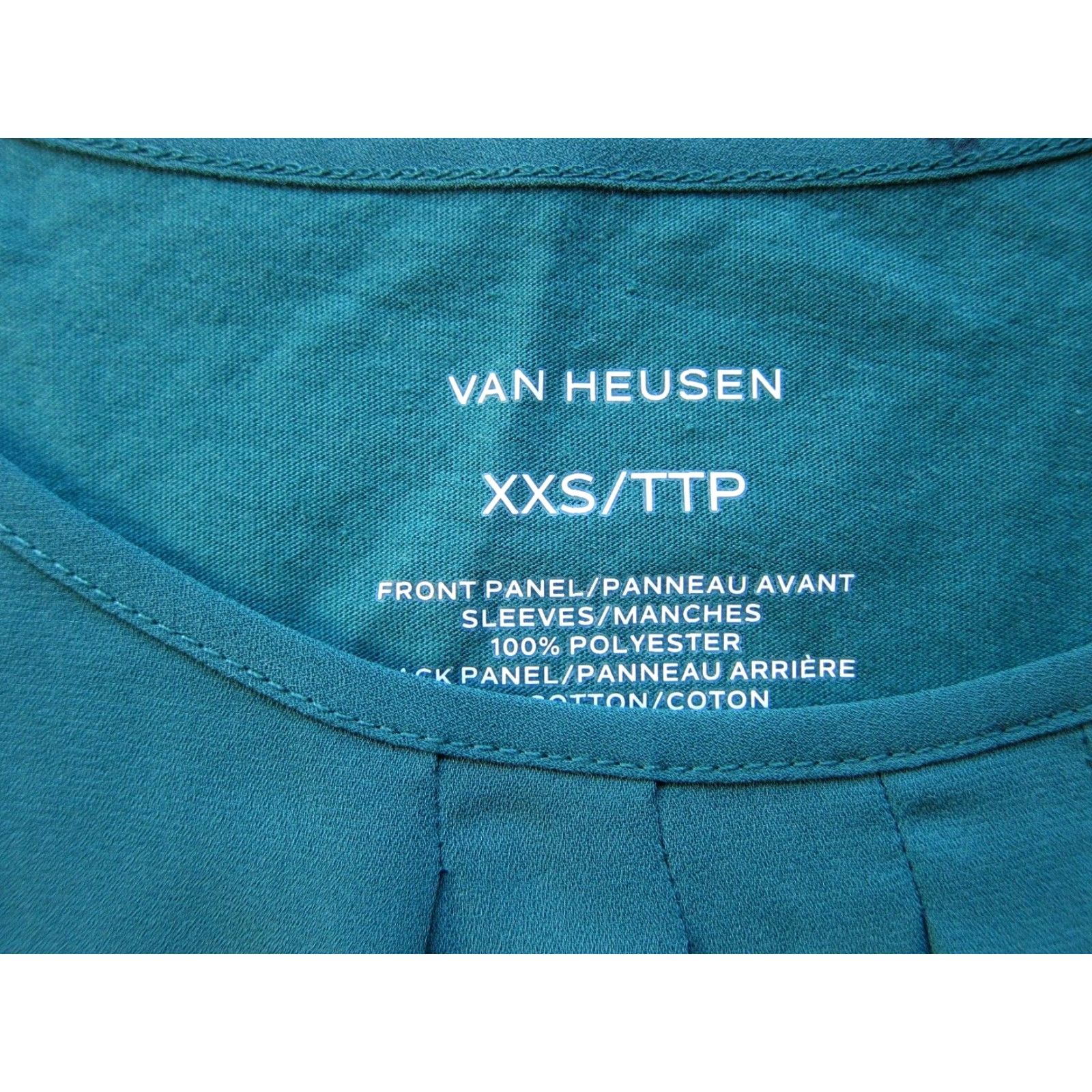 Van Heusen NWT Van Heusen Green 3/4 Sleeve Round Neck Tunic Blouse Woman XXS Size XXS / US 00 / IT 34 - 3 Thumbnail