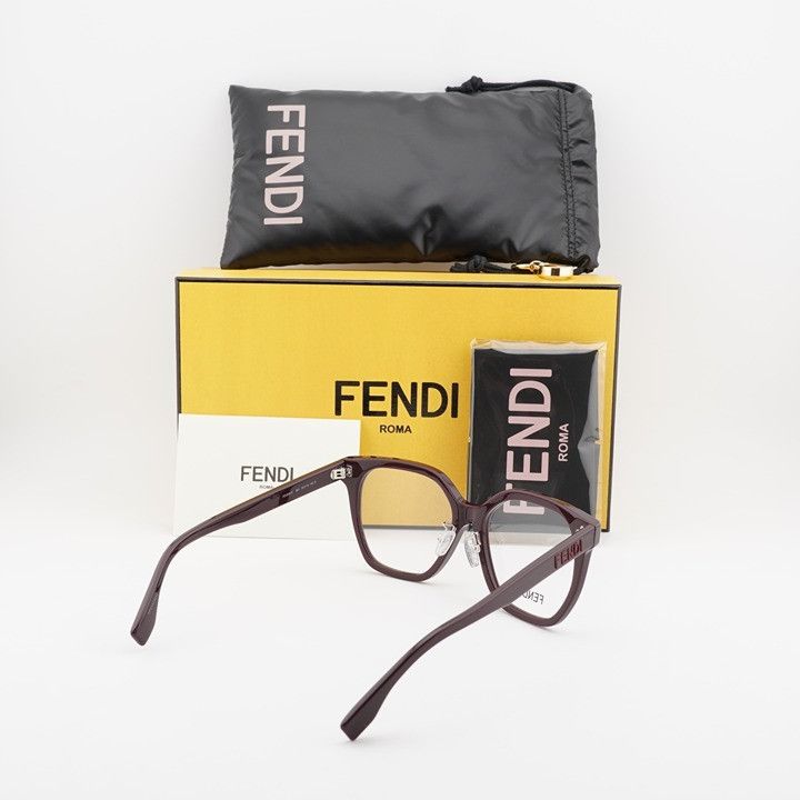 Fendi Fendi FE50087F 081 Eyeglasses Violet 54mm Square Frame Size ONE SIZE - 9 Thumbnail