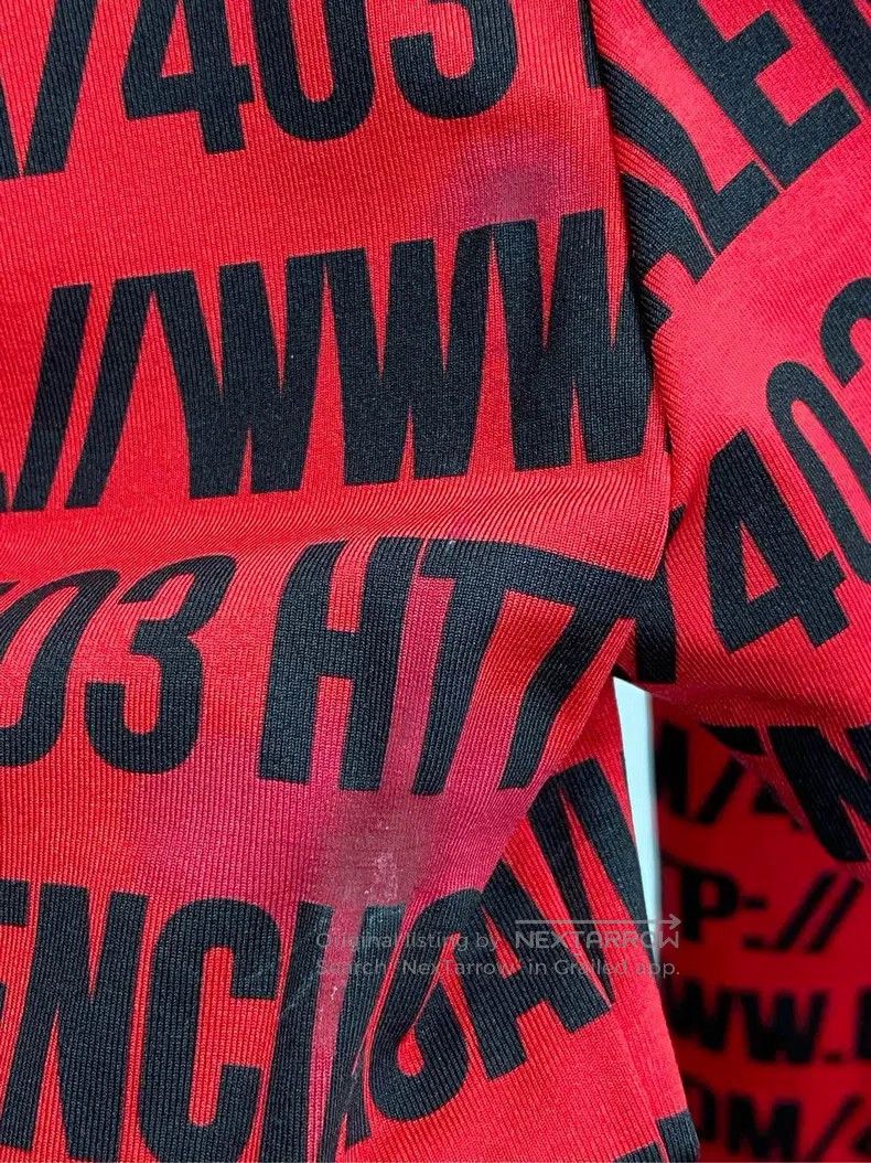 Balenciaga Balenciaga Red Full Print Logo Tight Short Sleeve Size US S / EU 44-46 / 1 - 8 Thumbnail