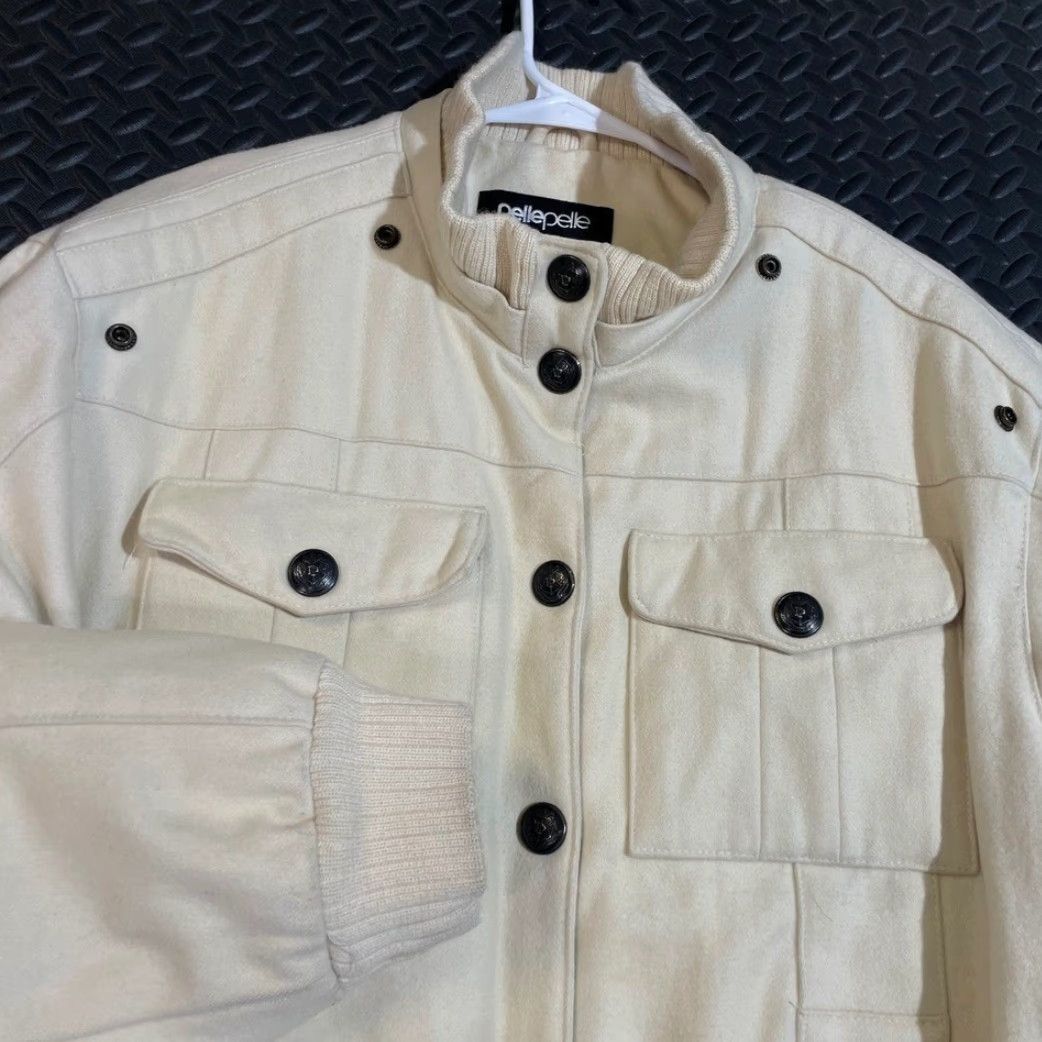 Pelle Pelle Pelle Pelle Utility Jacket 3XL Beige Wool Blend Full Zip Hip Hop Y2K Streetwear Mens Big & Tall Wool Beige 3XL Size US XXL / EU 58 / 5 - 2 Thumbnail