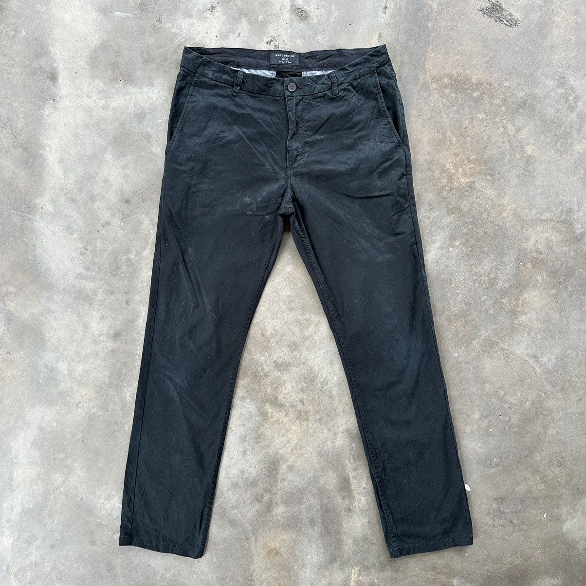 Japanese Brand × Vintage Vintage Matchstick Argus Black Casual Trousers Pants Size US 34 / EU 50 - 1 Thumbnail