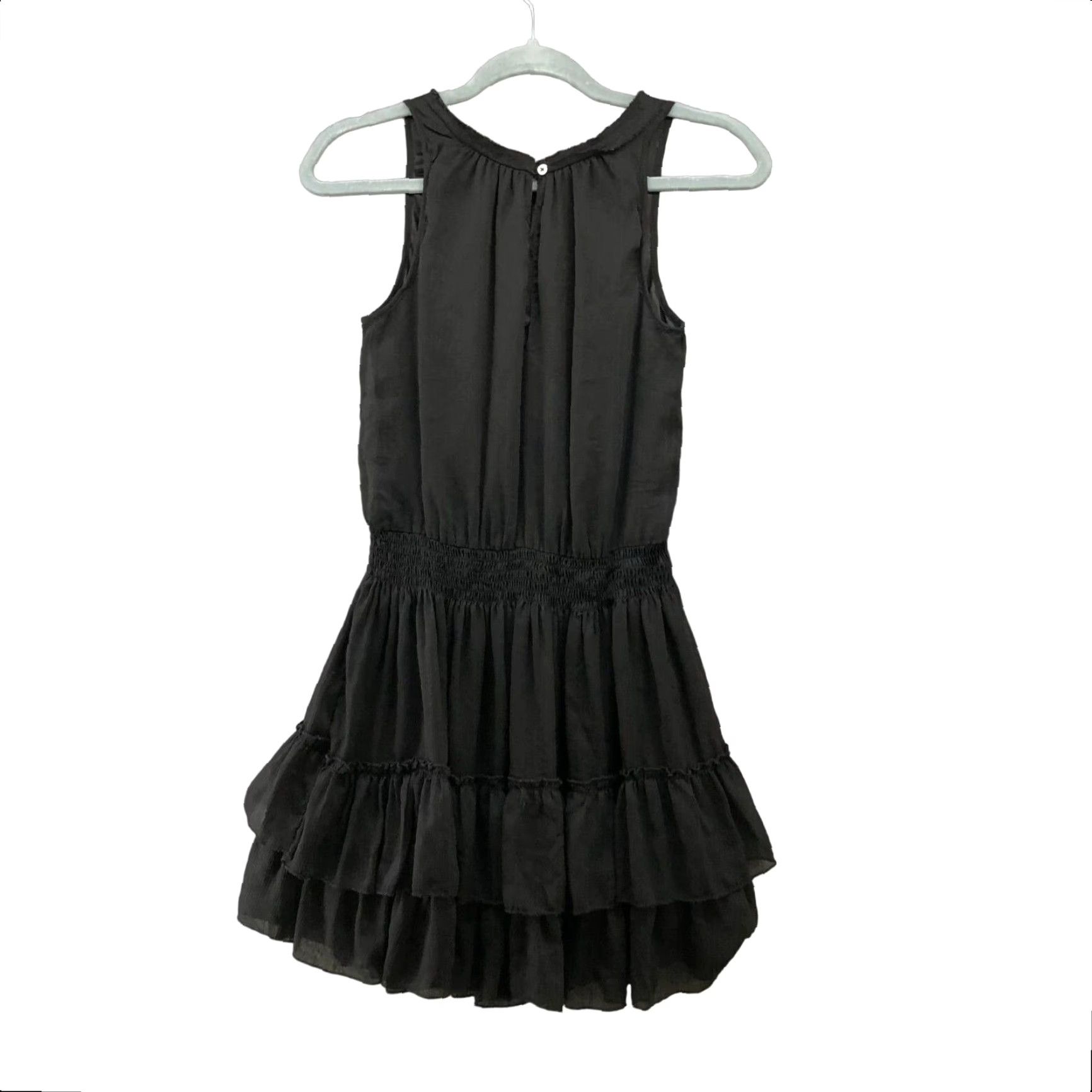 Zara Zara Sleeveless Mini Dress Size S Black Chiffon A Line Tiered Ruffle Party Size XS / US 0-2 / IT 36-38 - 2 Thumbnail