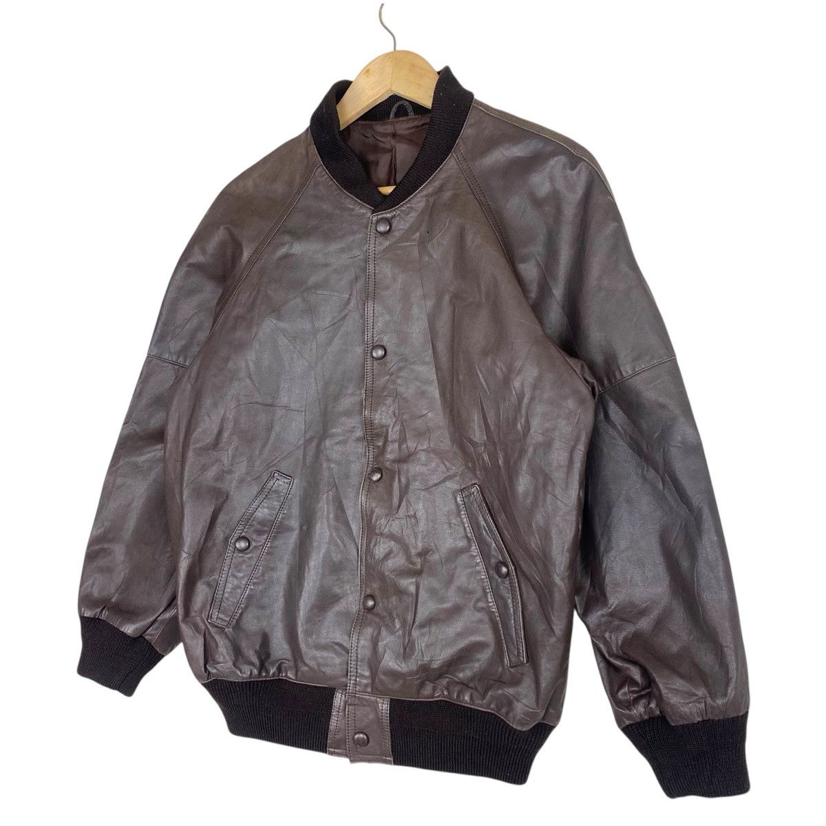 Japanese Brand 💥80s BAHRON TYPE G1 LEATHER JACKET Size US L / EU 52-54 / 3 - 2 Thumbnail