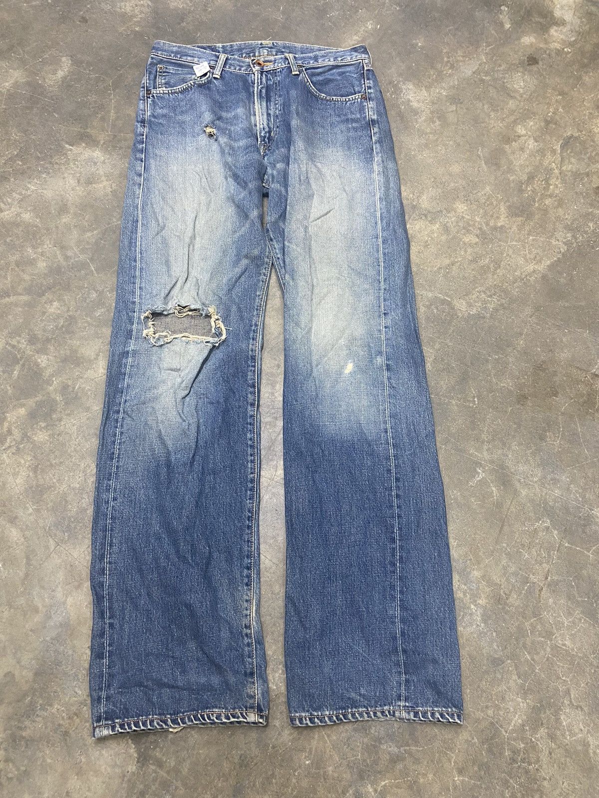 Beauty Beast 🔥 Flare🔥🔥🔥 Vintage Edwin 505X selvedge jeans distressed Size US 31 - 2 Thumbnail