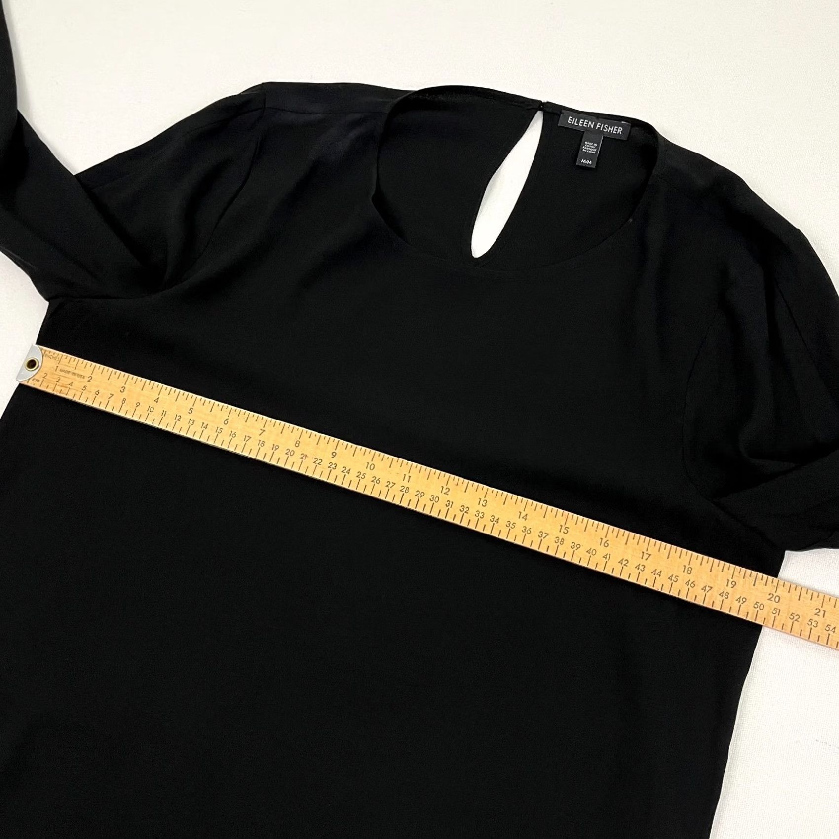 Eileen Fisher VINTAGE? No. Eileen Fisher Blouse Tunic Top Silk Black M Womens Regular Crew Neck Pullover Casual Size M / US 6-8 / IT 42-44 - 5 Thumbnail