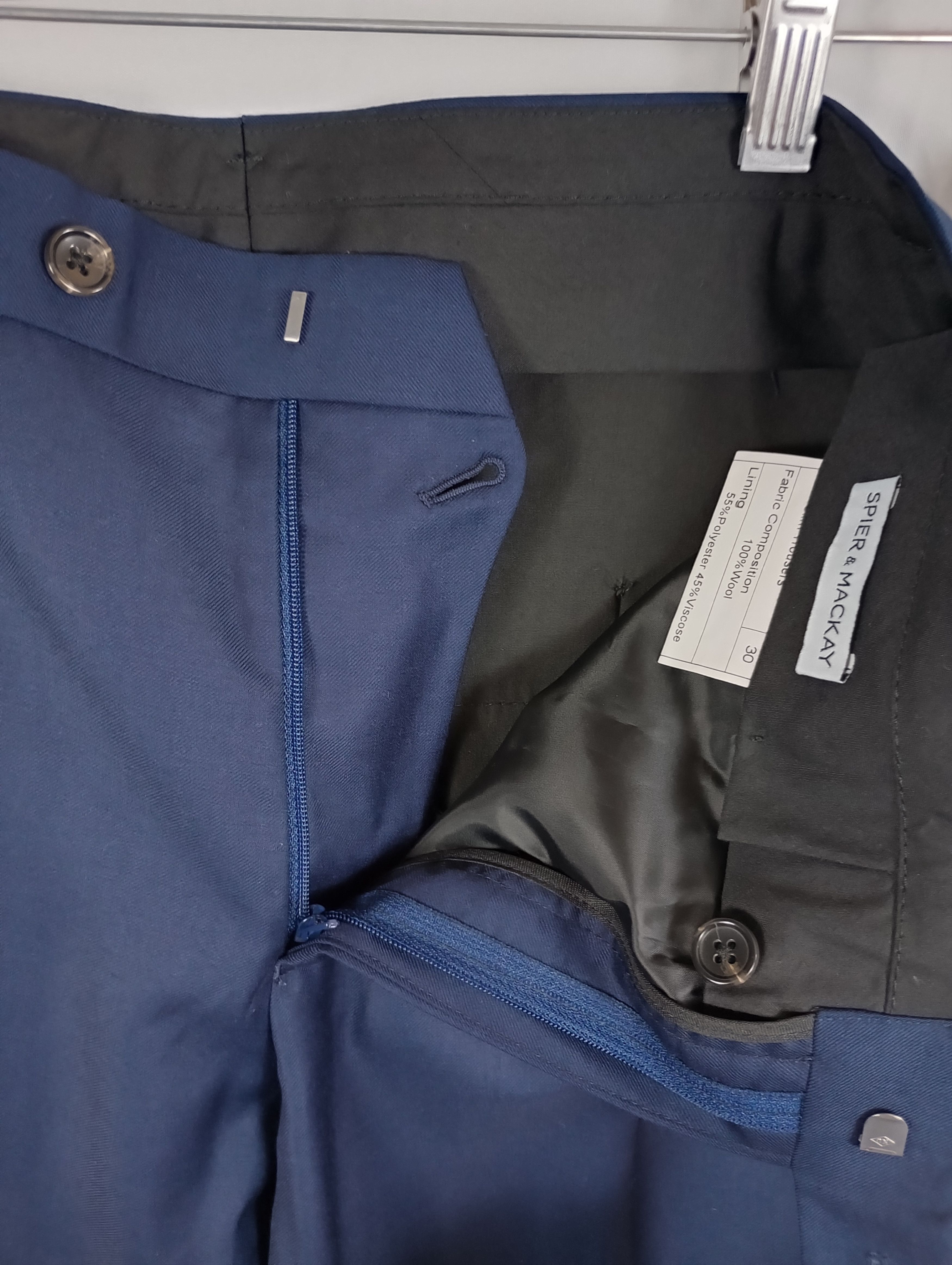 Spier & Mackay Spier And Mackay Slim Trouser W30 - Bright Navy - Side Tabs Size 36R - 2 Thumbnail