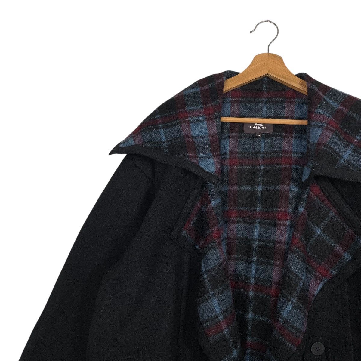 Lancel Lancel Paris Hooded Wool Coat Prominent Plaid Lining Size M / US 6-8 / IT 42-44 - 7 Thumbnail