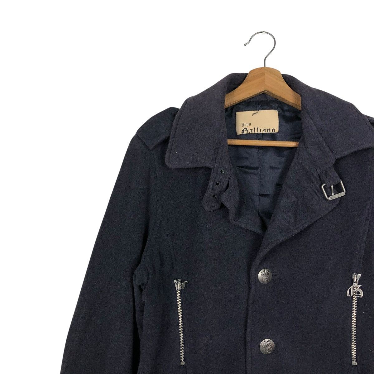 John Galliano 🔥BIKER JACKET DOUBLE COLLAR JOHN GALLIANO BIG LOGO BACK HIT Size US S / EU 44-46 / 1 - 9 Thumbnail