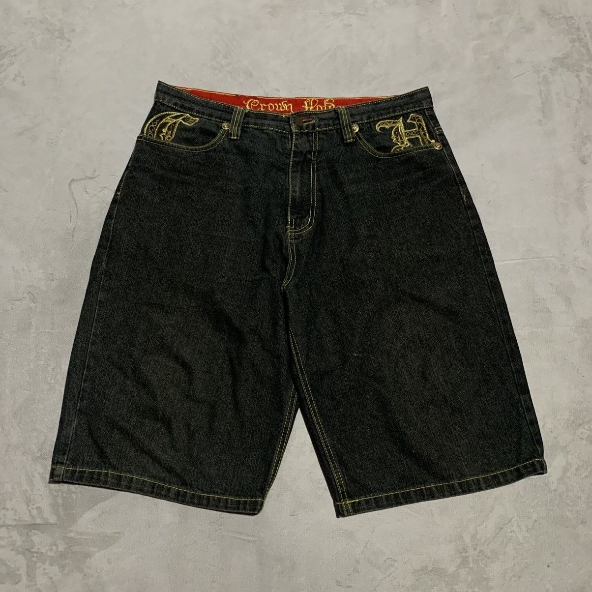 Other Y2K Crown Holder Embroidery Jorts Denim Pants Size US 38 / EU 54 - 2 Thumbnail