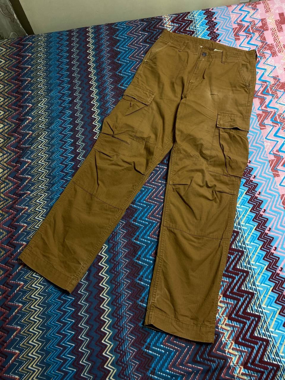 Carhartt × Japanese Brand Crazy Thrashed Carhartt Style Skater Jeans Baggy Skater Size US 31 - 15 Thumbnail