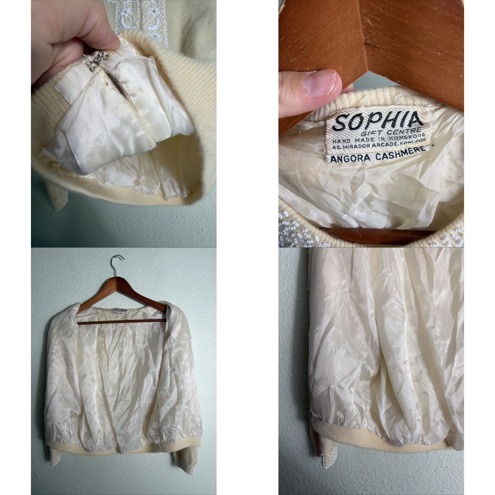Vintage VINTAGE Sophia Cardigan Womens Small Cashmere Angora Ivory Cream Sweater 20” 20” 20” Weekend Gift Centre Handmade Size S / US 4 / IT 40 - 9 Thumbnail