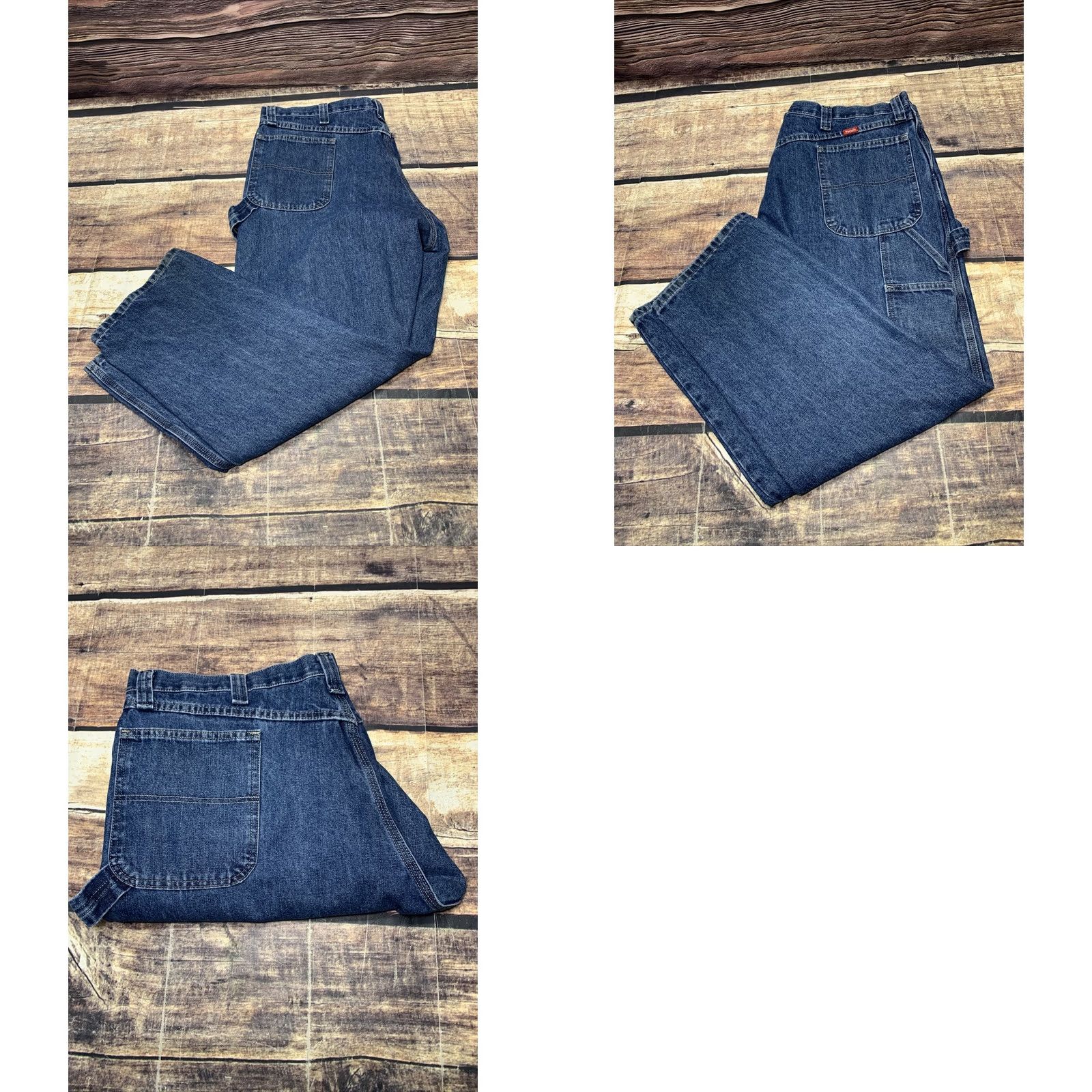 Wrangler Wrangler Carpenter Blue Jeans Men's 40 x 30 Work Pants Denim Cotton Belt Loops Pockets Blue Regular Straight Jeans Mens Size US 42 / EU 58 - 8 Thumbnail