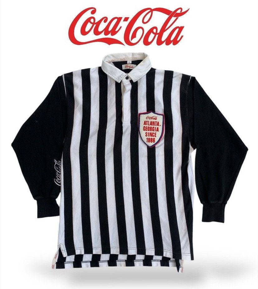 Vintage Vintage Coca Cola 90's Striped Long Sleeve Tshirt Size US M / EU 48-50 / 2 - 1 Thumbnail