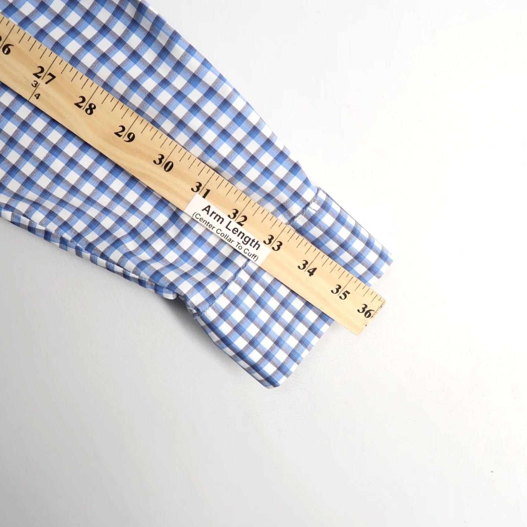 Vintage Ministry Of Supply Mens XL Blue Check Plaid Long Sleeve Dress Shirt Size 46R - 6 Thumbnail