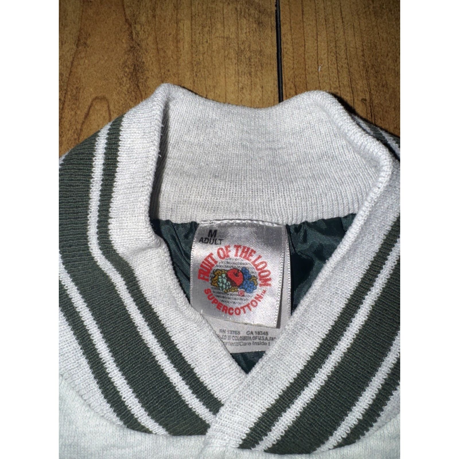 Fruit Of The Loom VINTAGE Fruit Of The Loom Jacket Men Green Cotton Letterman Varsity M Size US M / EU 48-50 / 2 - 4 Thumbnail