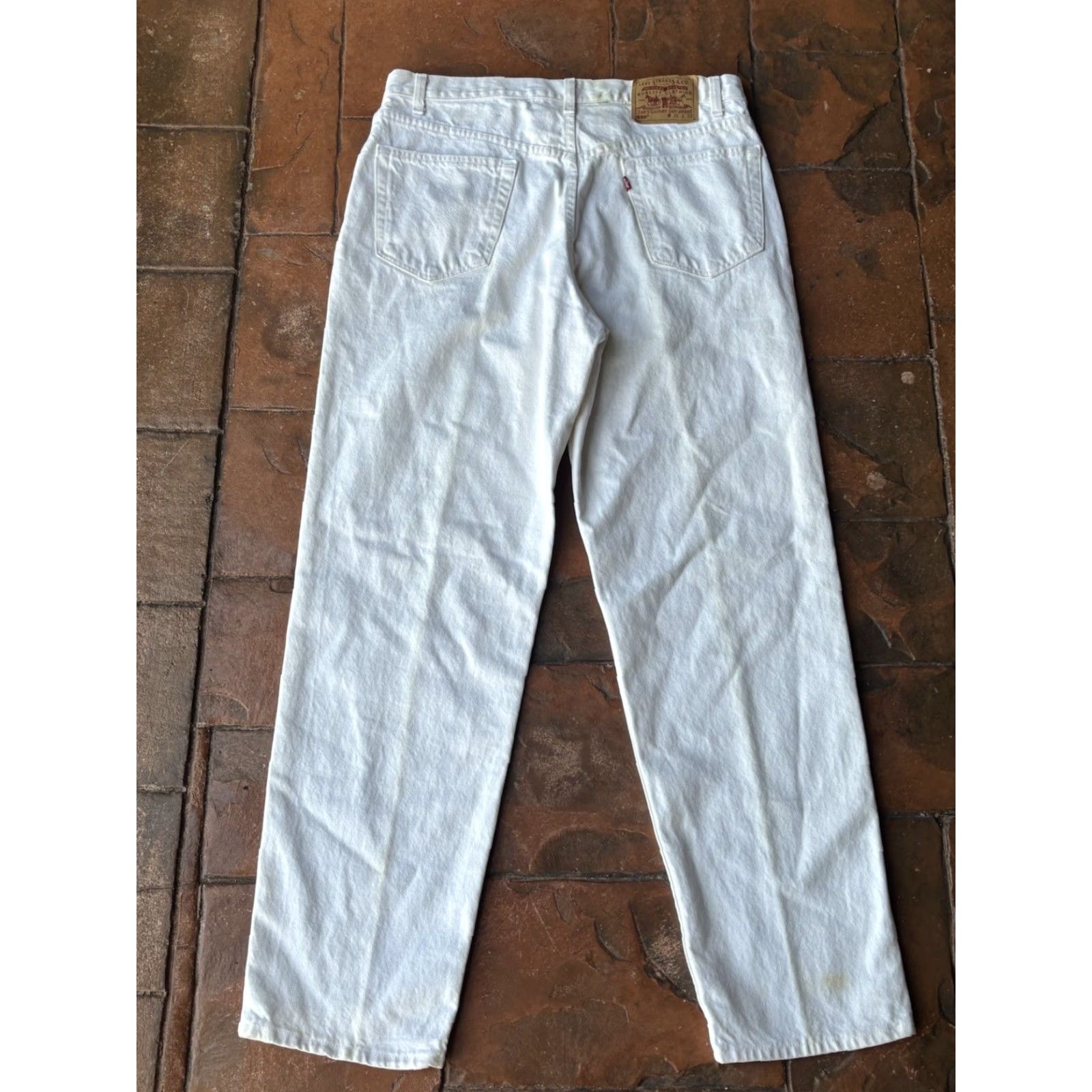Levi's VINTAGE Levi's 550 Jeans Mens 36x32 White Beige 90s USA Relaxed Fit 5-Pocket Denim Size US 36 / EU 52 - 3 Thumbnail