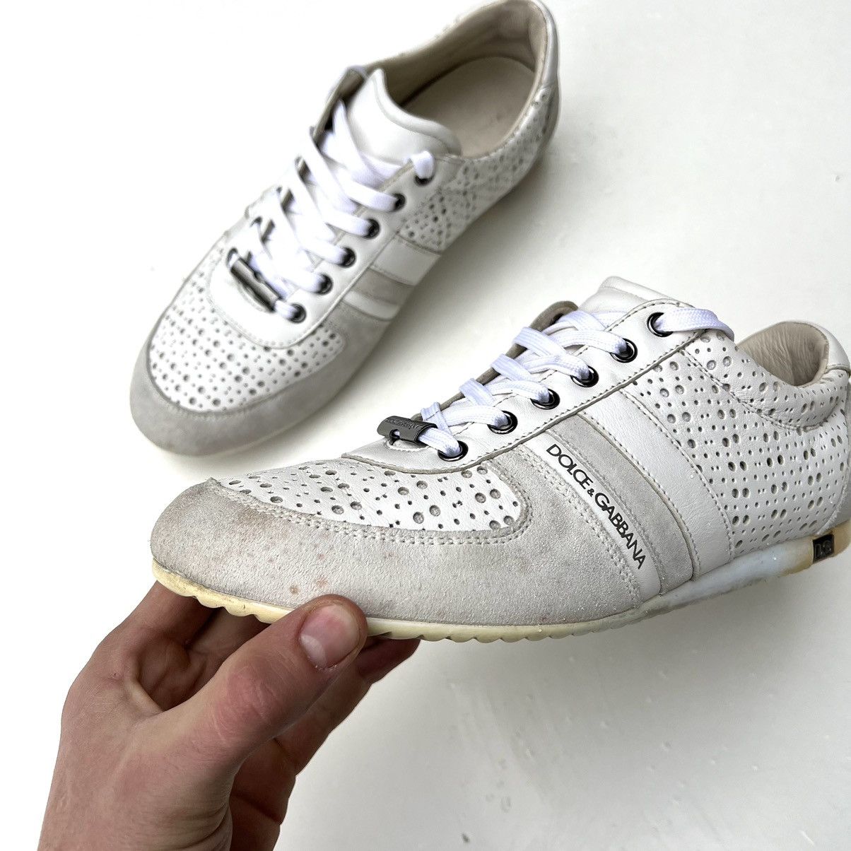 Dolce & Gabbana DOLCE & GABBANA Low Top Leather Sneakers Size US 8 / EU 41 - 4 Thumbnail