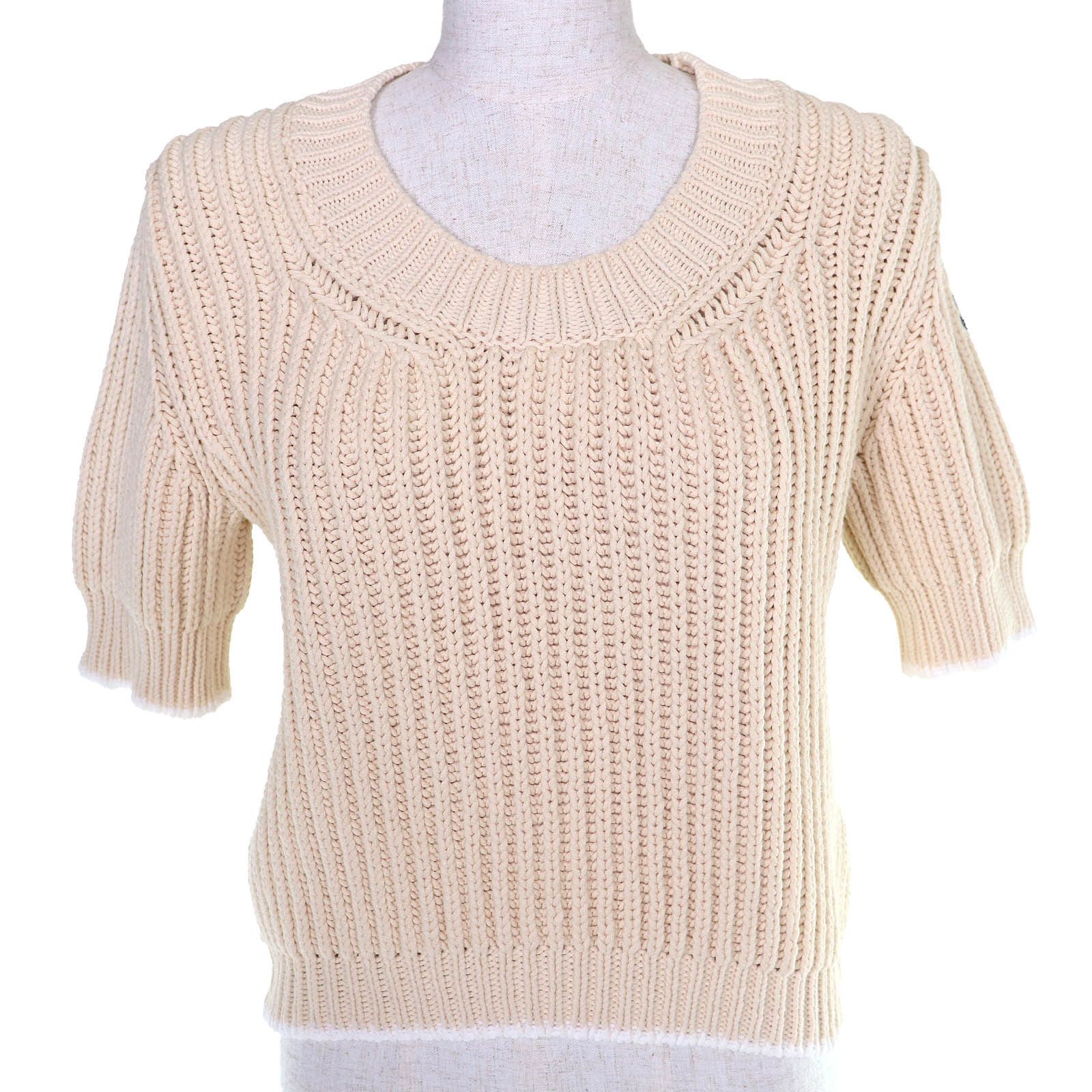 Moncler Moncler Moncler GIROCOLLO TRICOT Cotton Knit Top Textile Tops DUTY FREE for USA Size ONE SIZE - 1 Thumbnail