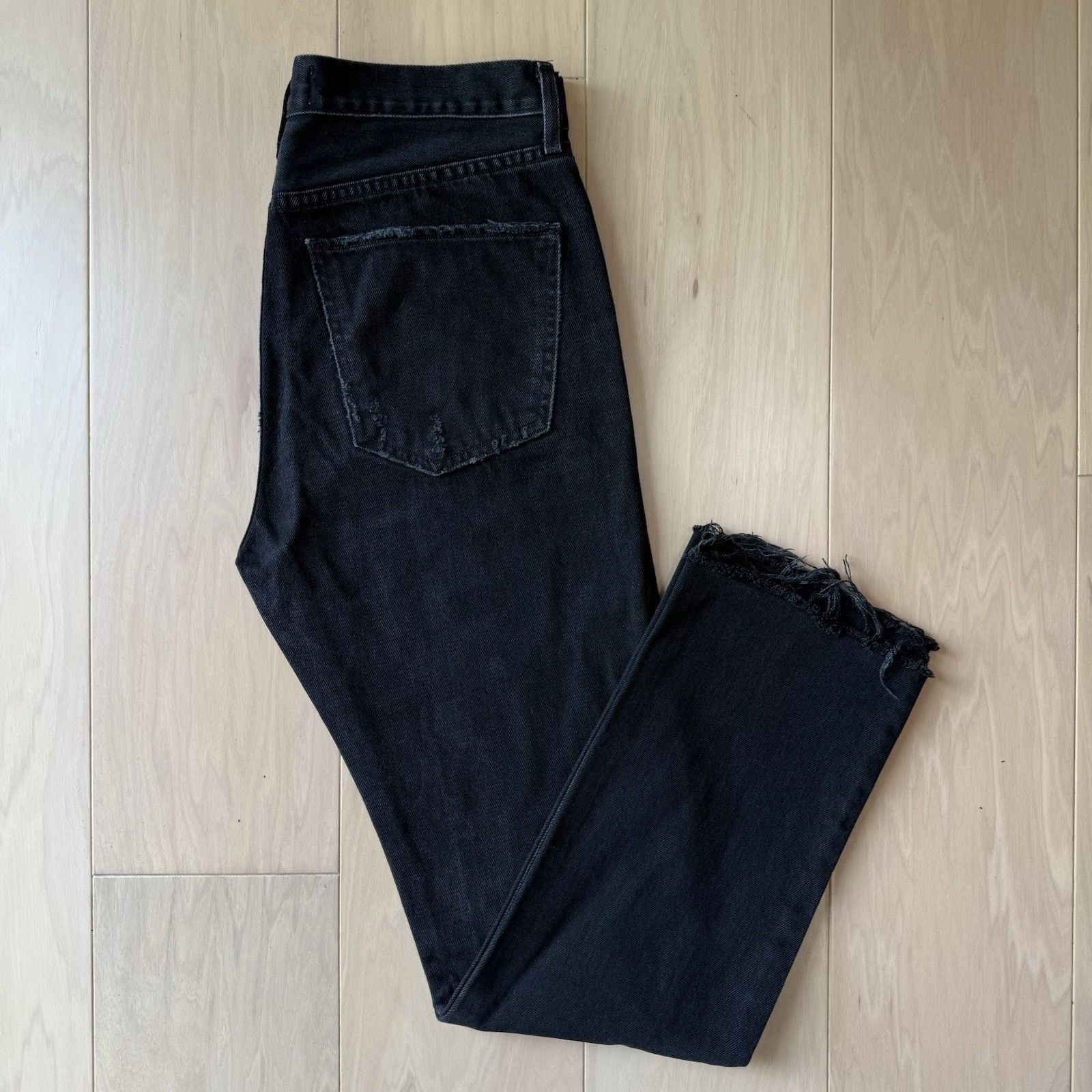 Agolde Agolde Cherie Jeans 32 Black Dark Wash High Rise Straight Size 32" / US 10 / IT 46 - 2 Thumbnail