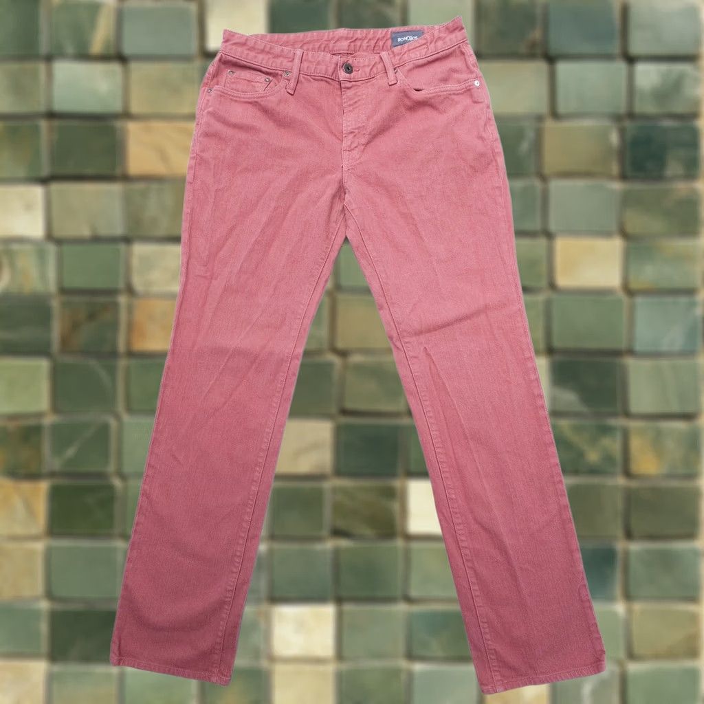 Bonobos Bonobos Travel Jeans Mens 33 x 34 Pink Straight Cotton Stretch Denim USA Made Size US 33 - 1 Thumbnail