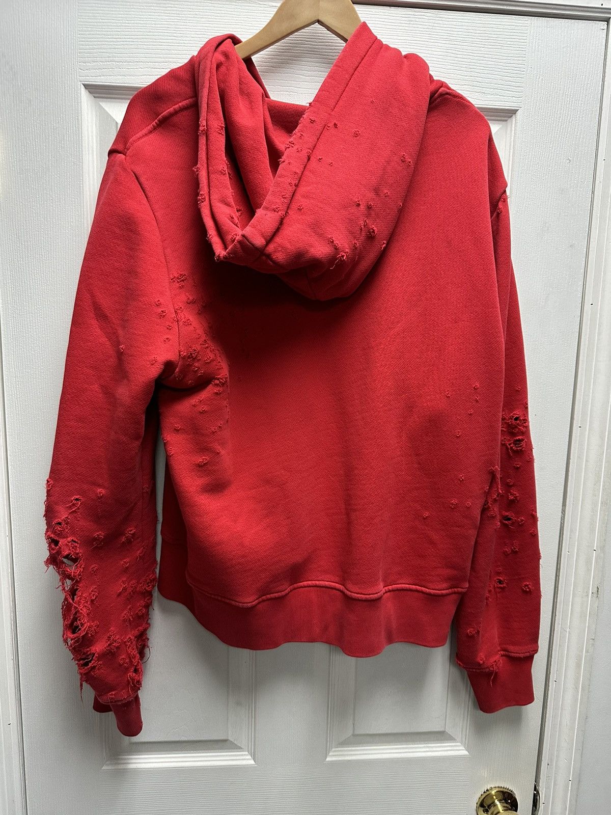 Amiri Amiri red shotgun distressed hoodie Size US M / EU 48-50 / 2 - 3 Thumbnail