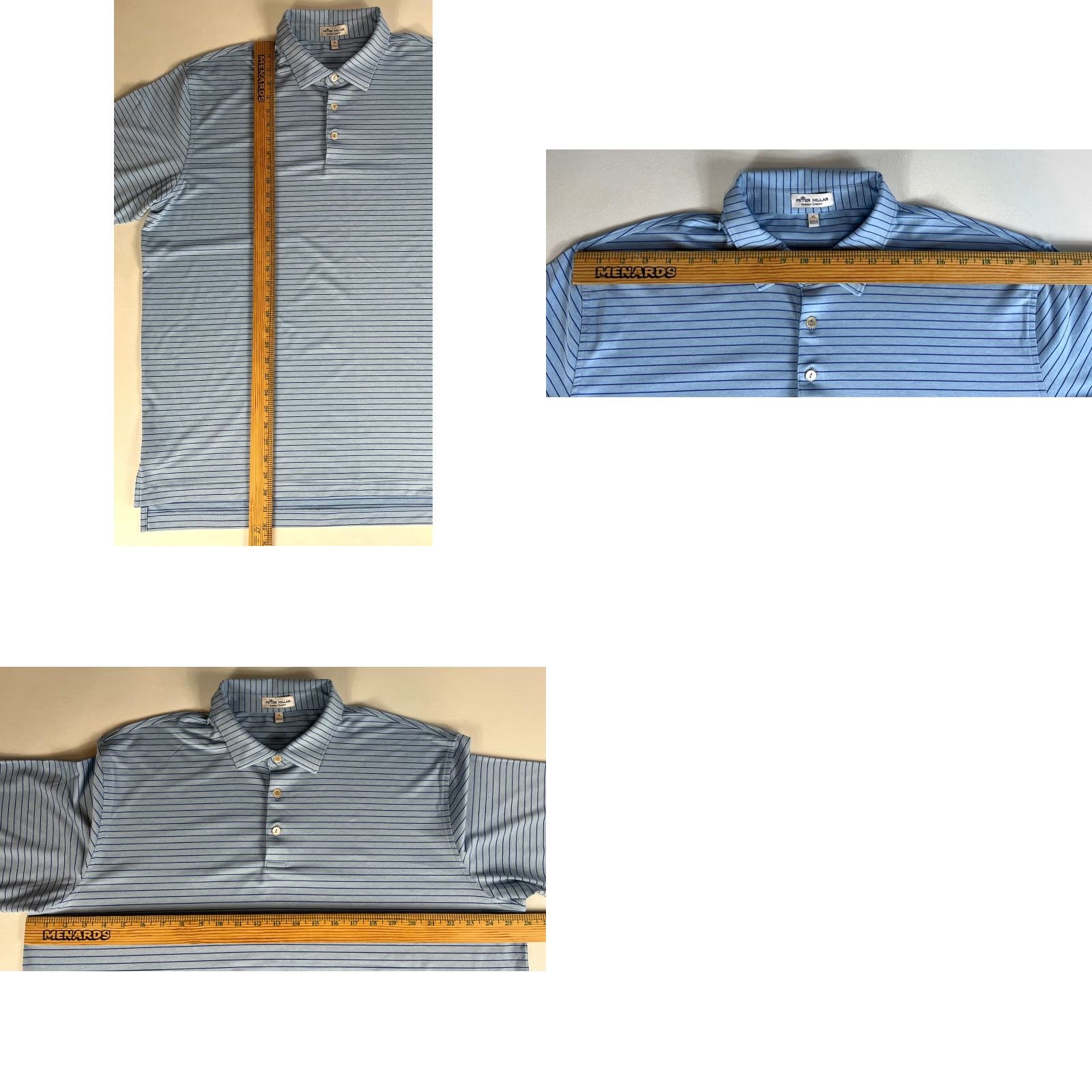 Peter Millar Peter Millar Summer Comfort Crafty Performance Jersey Polo Shirt XL Men Blue Striped Short Sleeve Size US XL / EU 56 / 4 - 8 Thumbnail