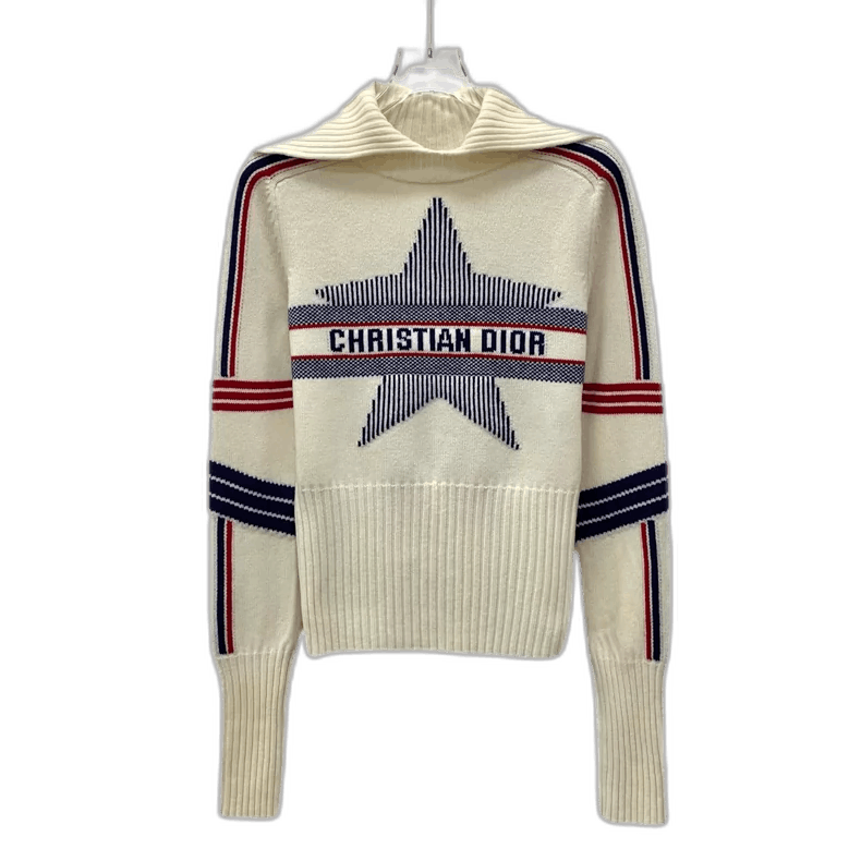 Dior Christian Dior Striped Star Knit Sweater Size S / US 4 / IT 40 - 1 Thumbnail
