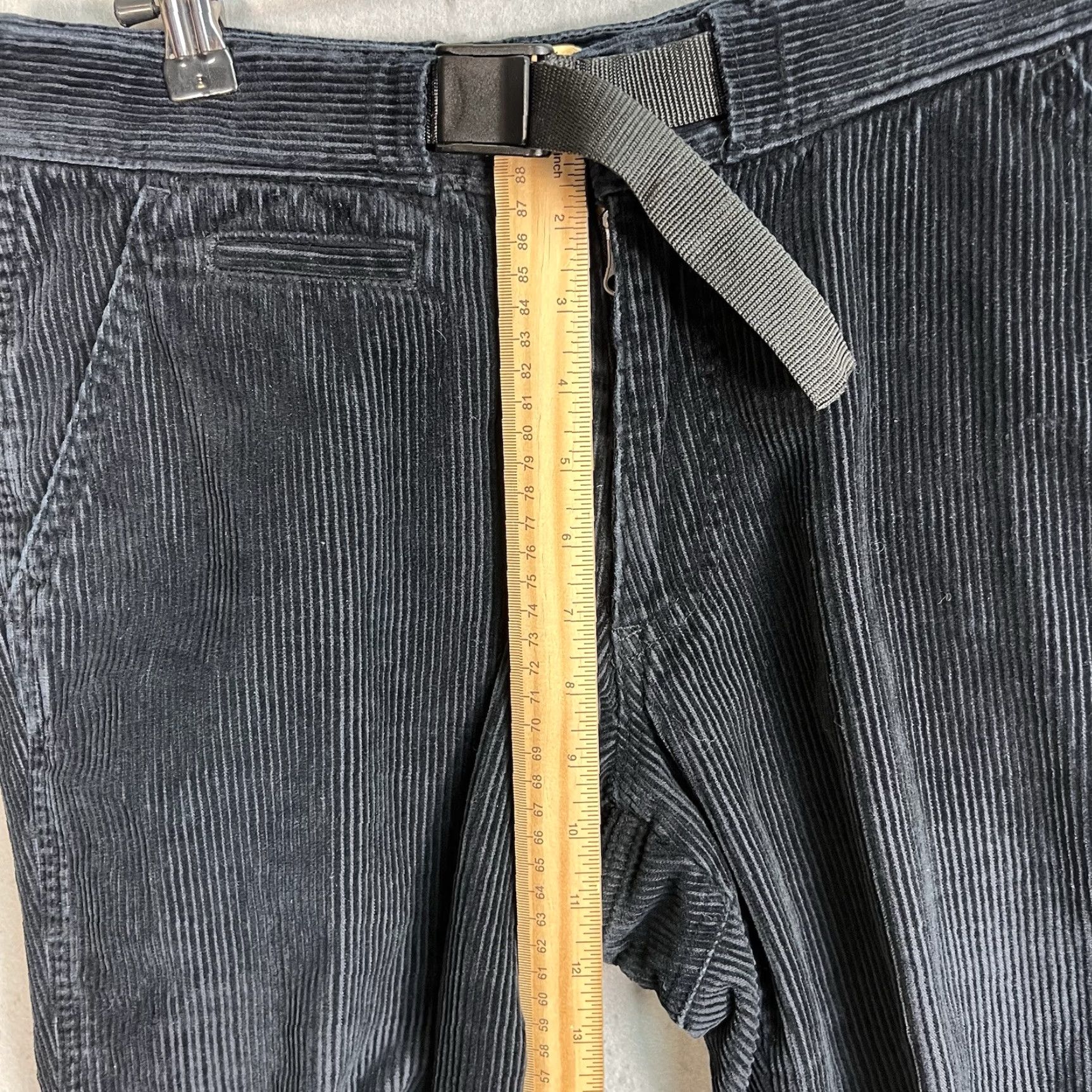 Vintage General Research Corduroy Pants Men Adult 29 x 26 Belted Black 90s Vintage Chino Flat Front Mens Size US 29 - 6 Thumbnail