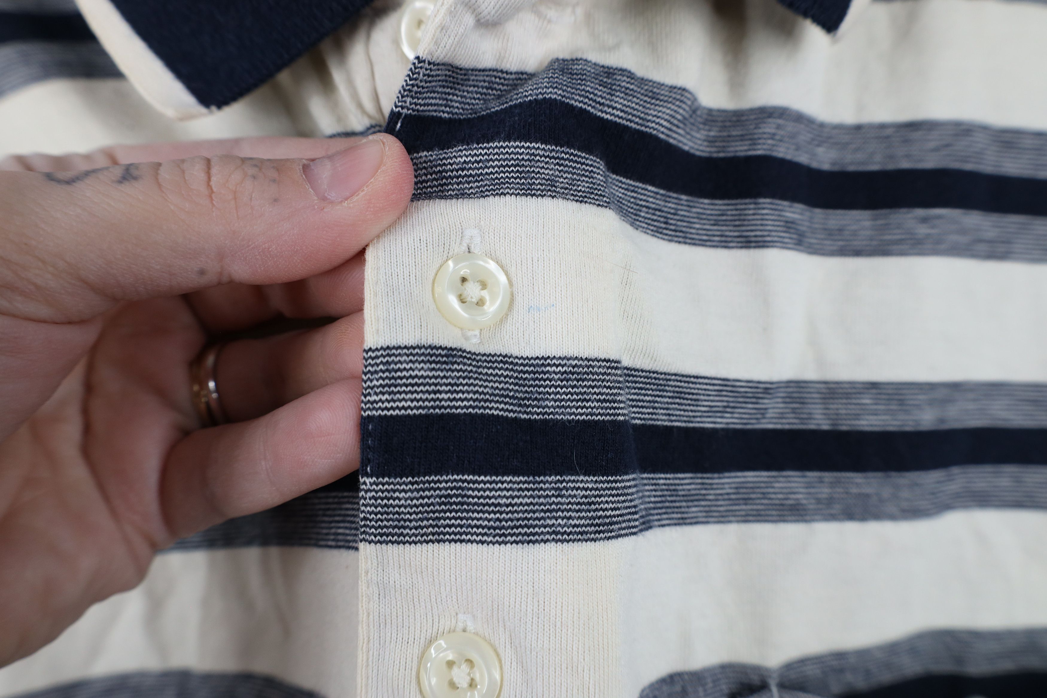 Vintage Vintage 90s Streetwear Striped Knit Collared Polo Shirt Size US XXL / EU 58 / 5 - 6 Thumbnail