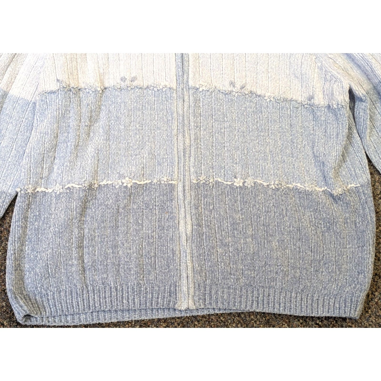 Vintage VINTAGE Alfred Dunner Heart to Heart Ombre Blue XL Floral Full Zip Sweater Cardigan Womens Size XL / US 12-14 / IT 48-50 - 3 Thumbnail