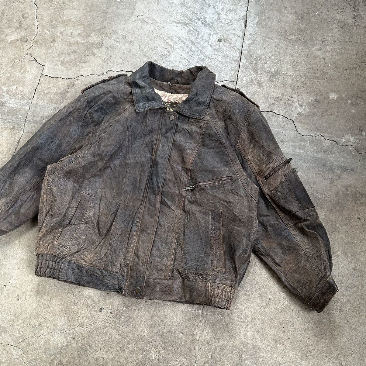 Vintage Vintage Brown Leather Jacket Travis Scott Size US M / EU 48-50 / 2 - 2 Thumbnail