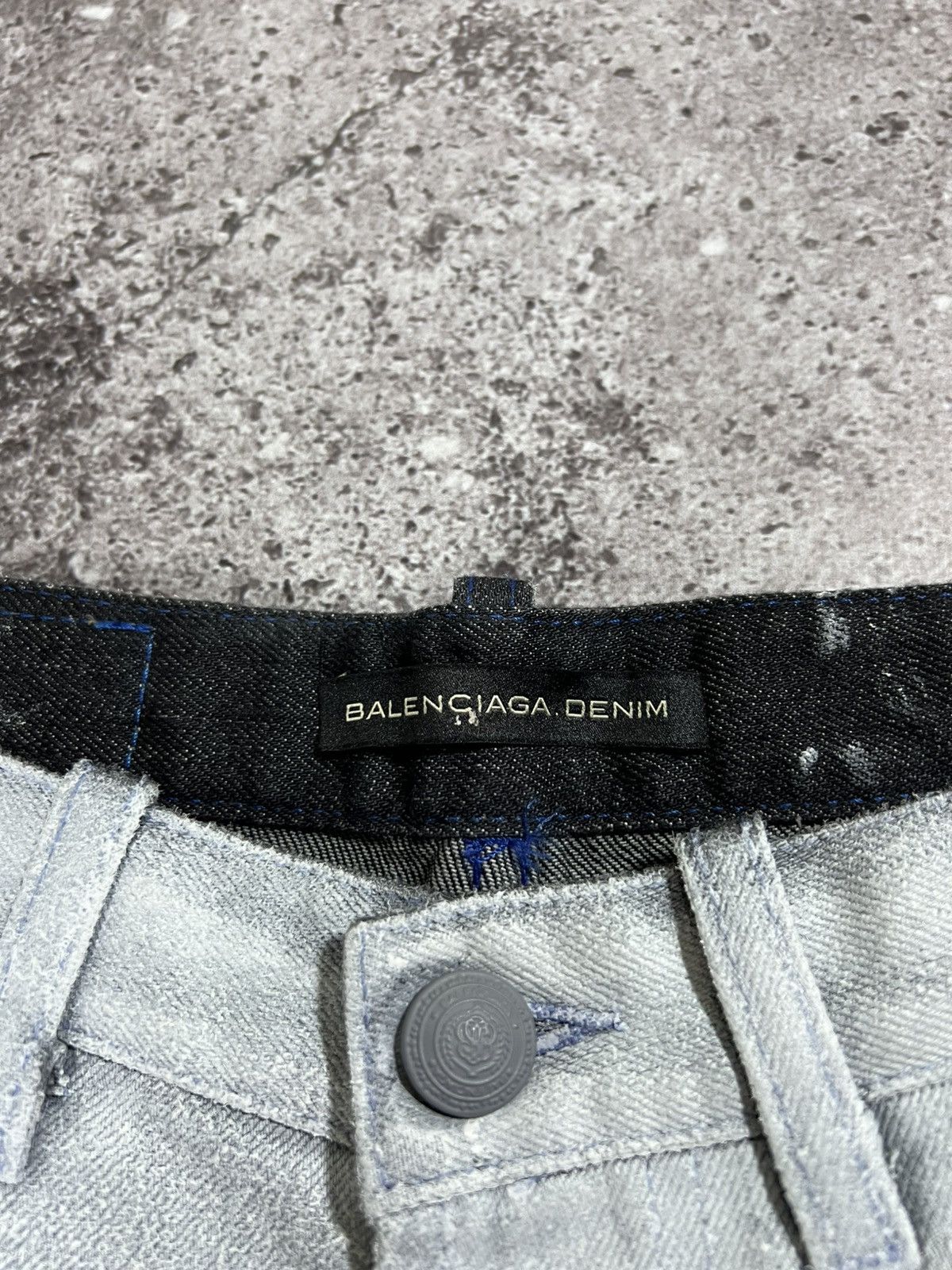 Balenciaga Deadstock Balenciaga 2008 Silver Painted Denim Jeans Size 27 Size US 27 - 7 Thumbnail