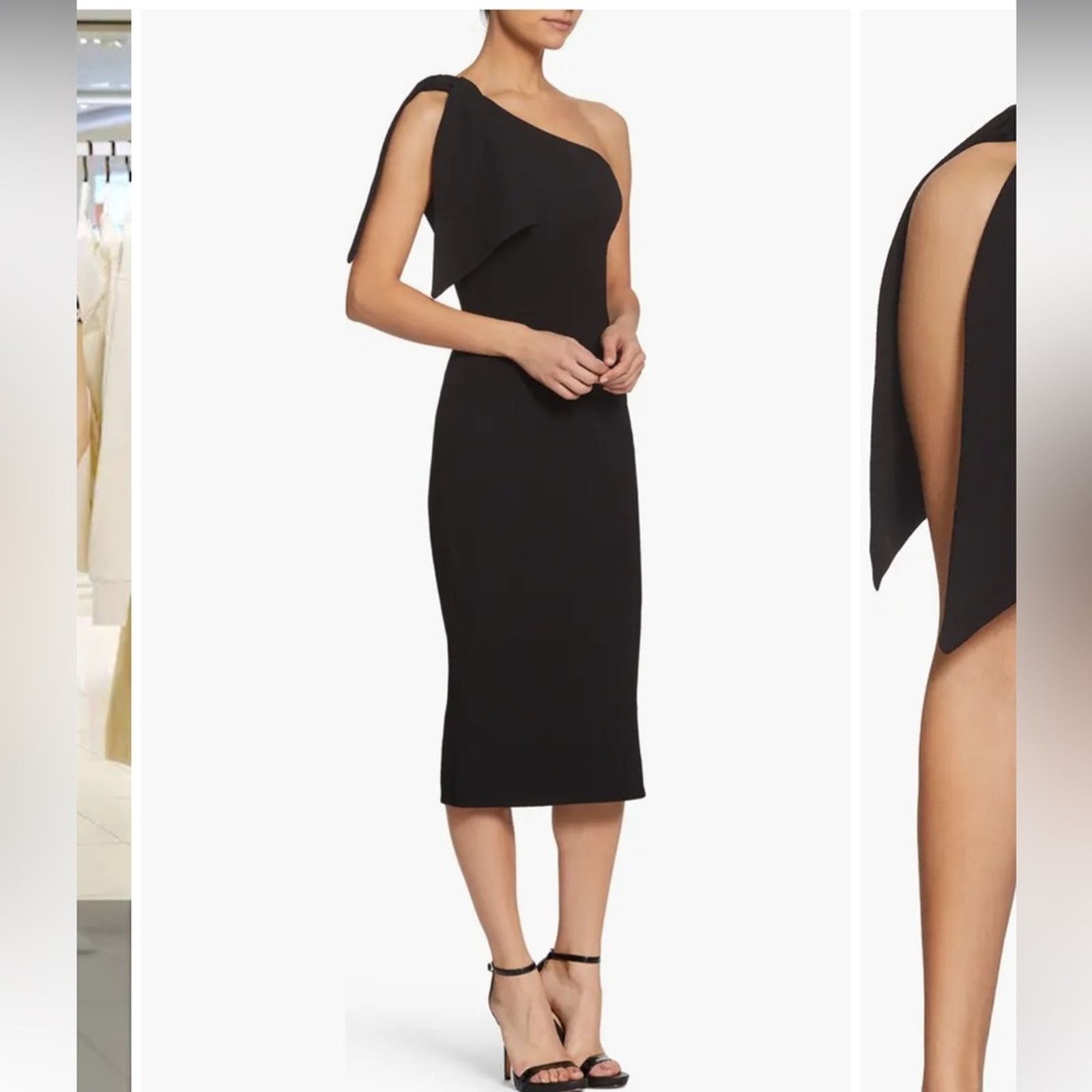 Dress the Population Dress the Population Tiffany One-Shoulder Midi Dress Black L Size L / US 10 / IT 46 - 3 Thumbnail