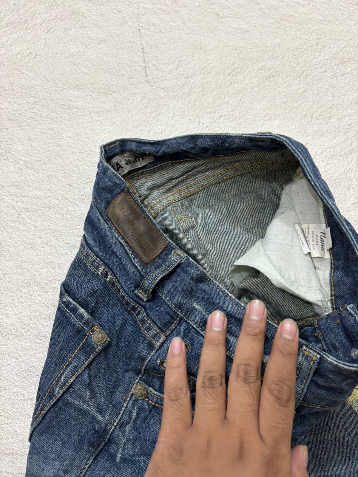 2000s Number Nine Ripped Denim Jeans Fading Distresses Y2K