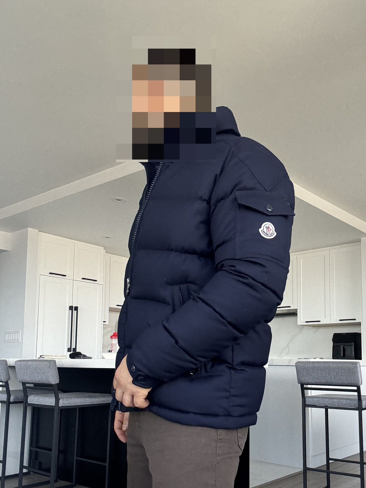 Moncler Montgenevre Hooded Wool Flannel Short Down Jacket Navy Size US XL / EU 56 / 4 - 18 Thumbnail