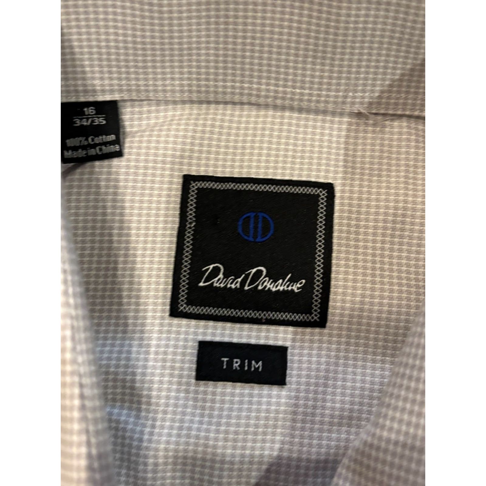 David Donahue David Donahue Shirt Mens Gray Check Trim Fit Long Sleeve Button-Up 16 34/35 Slim Casual Formal Business Workwear Women? Size US L / EU 52-54 / 3 - 2 Thumbnail