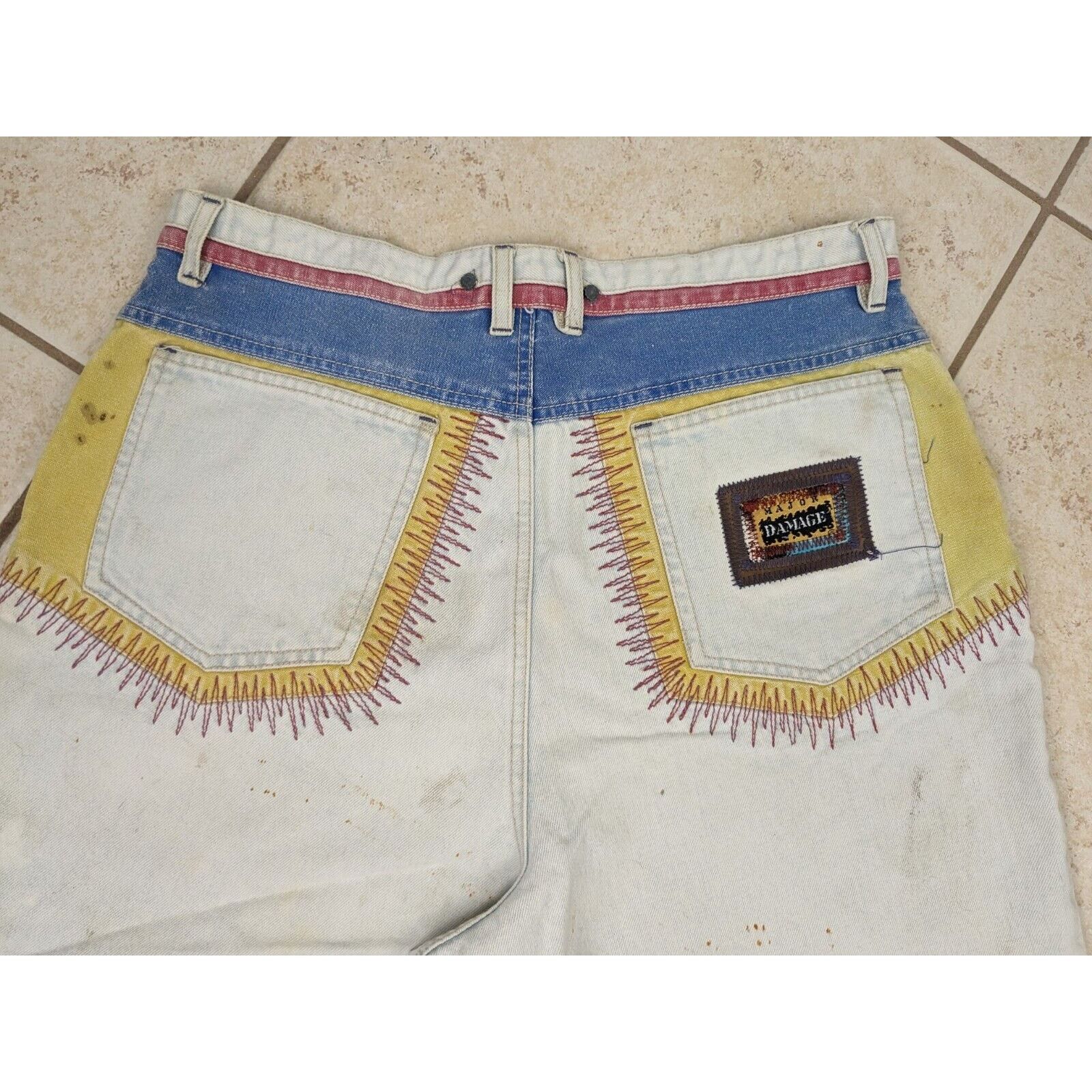 Other Vtg Major Damage 1990's Baggy Denim Shorts Jorts 36x12 Size US 36 / EU 52 - 11 Thumbnail
