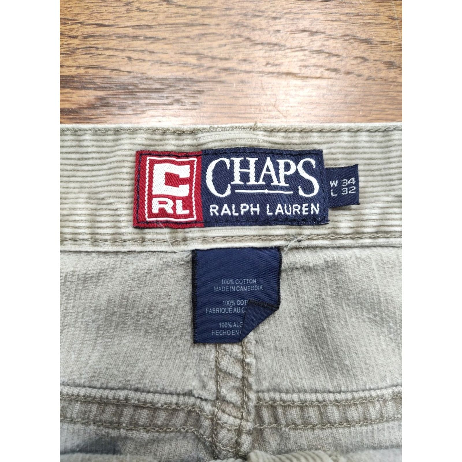 Ralph Lauren VINTAGE Chaps Ralph Lauren Corduroy Pants Men 34x31 Baggy Skater Tan Brown Casual Pants Size US 34 / EU 50 - 5 Thumbnail