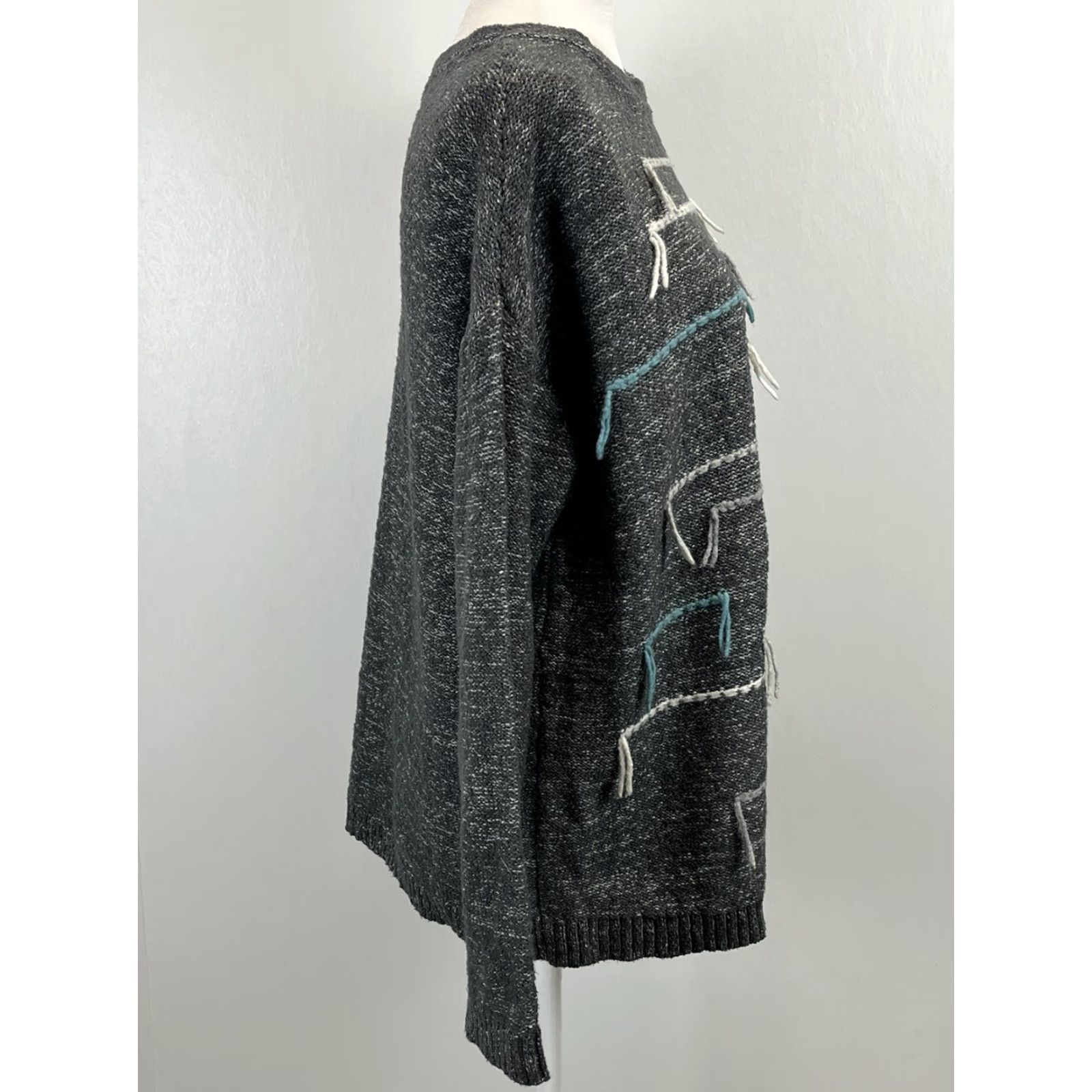 J. Jill J. Jill Yarn Knit Sweater Sz Medium Purejill Gray Crew Neck Tunic Casual Size M / US 6-8 / IT 42-44 - 4 Thumbnail