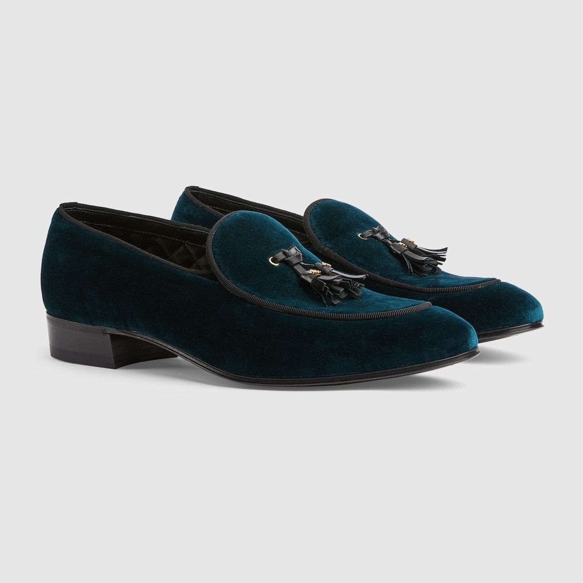 Gucci o1s1wg110225 Men's Loafers With Tassels in Blue Size US 6.5 / EU 39-40 - 2 Thumbnail