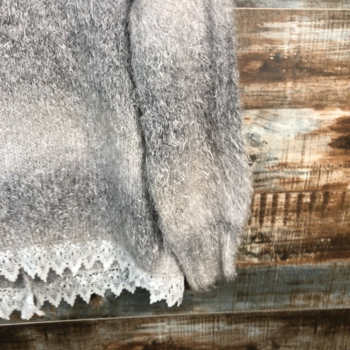 Vintage DL Ciqueto Ikka Gray shaggy fur Cardigan Knitwear #C531 Size L / US 10 / IT 46 - 15 Thumbnail