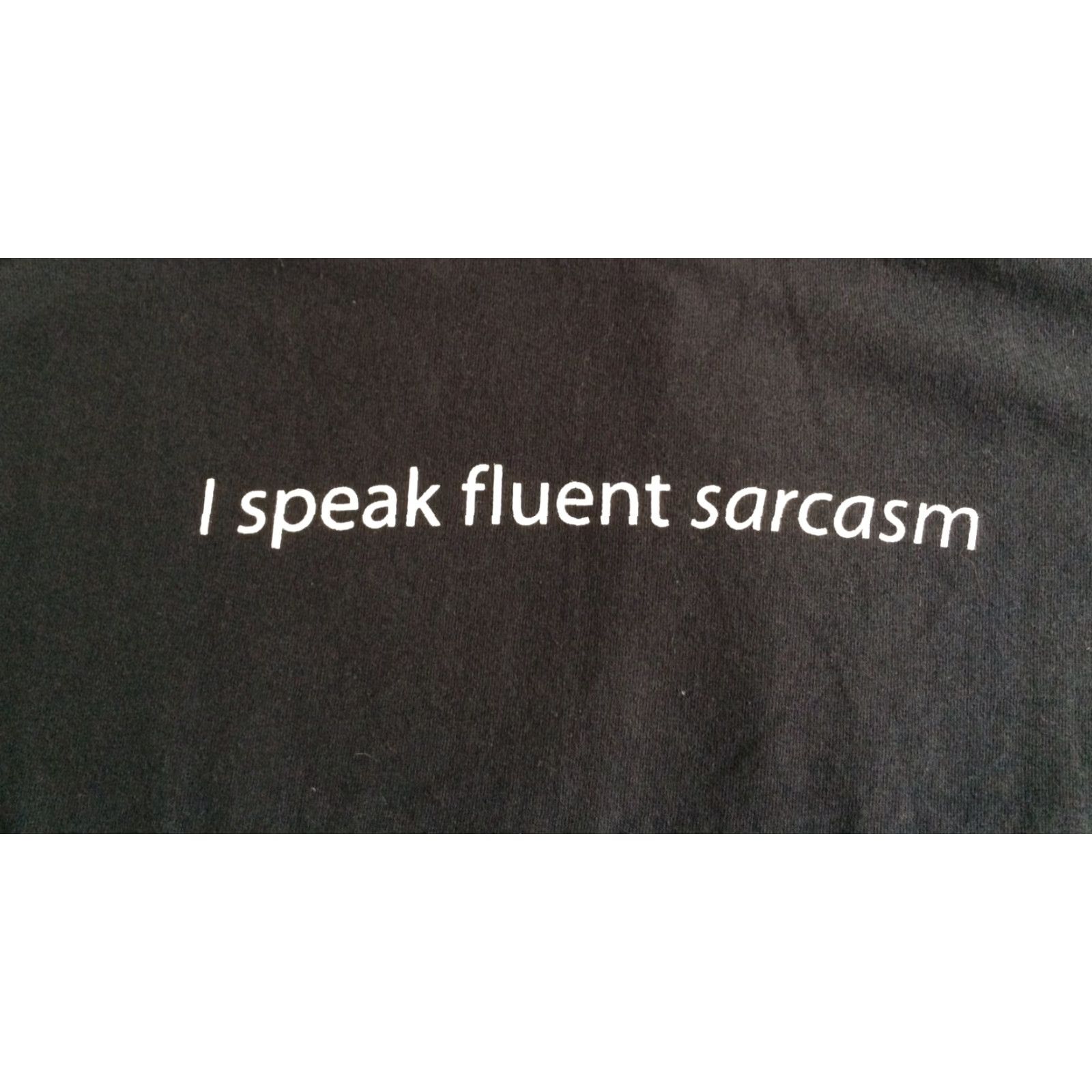 Vintage Speaks Fluent Sarcasm T Shirt Sz M - NWOT Black Tee - College Humor Men Shirt M Black Graphic Tee Mens Size US M / EU 48-50 / 2 - 2 Thumbnail